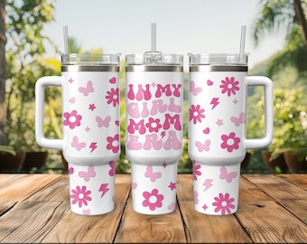 Girl Mom Era 40oz Stanley Tumbler Wrap: Floral SVG PNG (Digital Download)