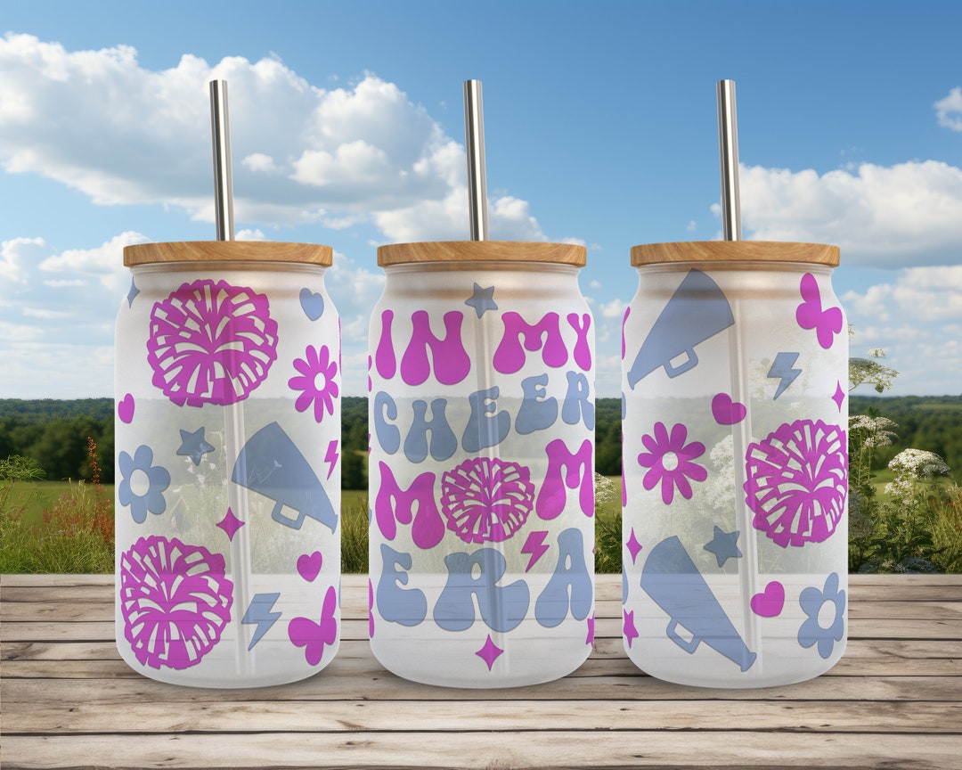 Cheer Mom Era Libbey Glass Wrap SVG: Sports Mama 16 Oz Can (digital ...