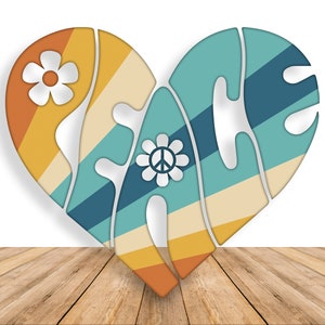 Archivos Retro Peace Svg para Cricut, 70s Boho Groovy Hippie Flower Power Svg para camisa, sublimación Png Clipart Decal, descarga digital instantánea