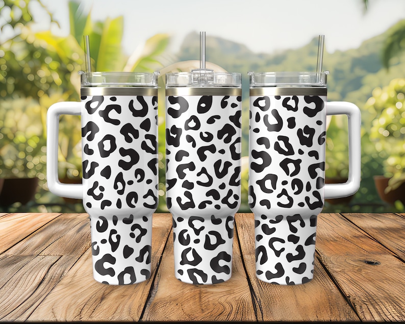 40 oz Tumbler Wrap Svg Leopard Print Svg, Cheetah Print 40oz Stanley Tumbler Cup Wrap Svg files for Cricut, Png, Instant Digital Download image 8