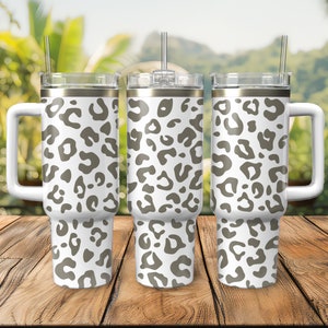 40 oz Tumbler Wrap Svg Leopard Print Svg, Cheetah Print 40oz Stanley Tumbler Cup Wrap Svg files for Cricut, Png, Instant Digital Download image 3