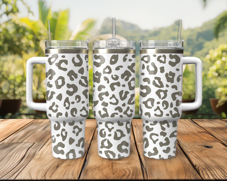 40 oz Tumbler Wrap Svg Leopard Print Svg, Cheetah Print 40oz Stanley Tumbler Cup Wrap Svg files for Cricut, Png, Instant Digital Download image 3