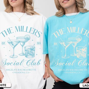 Custom Bachelorette Party Shirt, Personalized Name Social Club Comfort Colors T shirt, Vintage Luxury Bride Merch Tee, Old Money Party Gift Bild 9