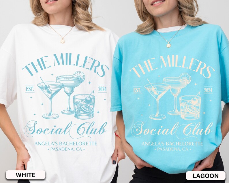 Custom Bachelorette Party Shirt, Personalized Name Social Club Comfort Colors T shirt, Vintage Luxury Bride Merch Tee, Old Money Party Gift Bild 9