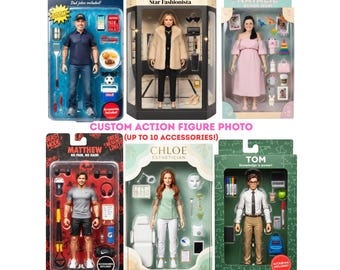 Figura de acción personalizada con foto, paquete de inicio de muñeca personalizada con retrato, regalo de cumpleaños divertido para él o ella, caja de juguetes con figuras de dibujos animados, descarga digital