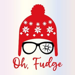 Oh Fudge Svg files for Cricut, Funny Kids Retro Christmas Movie Holiday Svg for Shirts, Sublimation Png Clipart Sticker, Instant Download