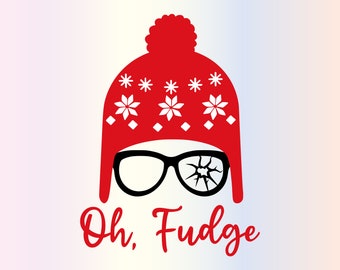 Oh Fudge Oh Fudge Dateien für Cricut, lustige Kinder Retro Weihnachten Film Urlaub svg für Shirts, Sublimations Png Clipart Aufkleber, Instant Download