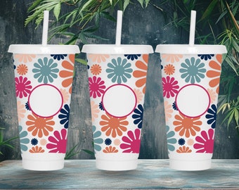 Groovy 70s Flower Power Starbucks Cup Wrap SVG: Venti Cold Cup (Digital Download)