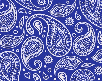 Blaue Paisley-Bandana-Muster-Svg-Dateien für Cricut, Boho Cut-Datei, Sublimationsdesigns, Png Clipart, druckbarer Aufkleber sofort digitaler Download
