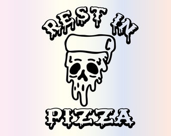 Funny Halloween Skull Pizza SVG: Spooky Cricut File (Digital Download)