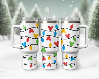Christmas Lights Svg 40 oz Tumbler Wrap Svg, Retro Christmas 40oz Stanley Tumbler Cup Wrap Svg files for Cricut, Instant Digital Download