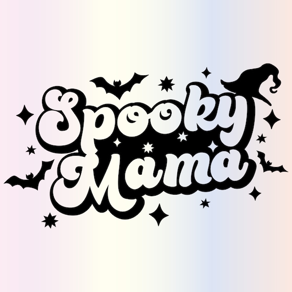 Spooky Mama Svg files for Cricut, Halloween Retro Trendy Witchy Svg for Shirts, Sublimation Png Clipart Sticker, Instant Digital Download