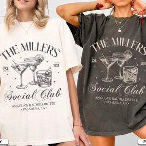 Custom Bachelorette Party Shirt, Personalized Name Social Club Comfort Colors T shirt, Vintage Luxury Bride Merch Tee, Old Money Party Gift Bild 4