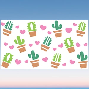 Kaktus Sukkulenten 20 Unzen Libbey Glas Wrap svg Dateien für Cricut, Instant Download