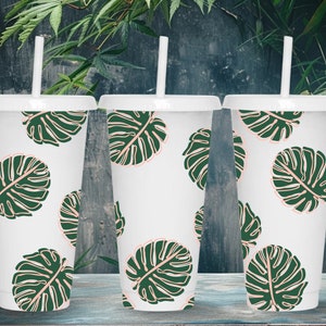 Monstera Leaf Starbucks Cup Wrap SVG: Tropical Tumbler Design (Digital Download)