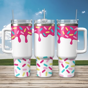 Donut Sprinkles SVG 40 oz Stanley Tumbler Wrap Svg, Candy Drip 40oz Stanley Tumbler Cup Wrap Svg files for Cricut, Png Digital Download
