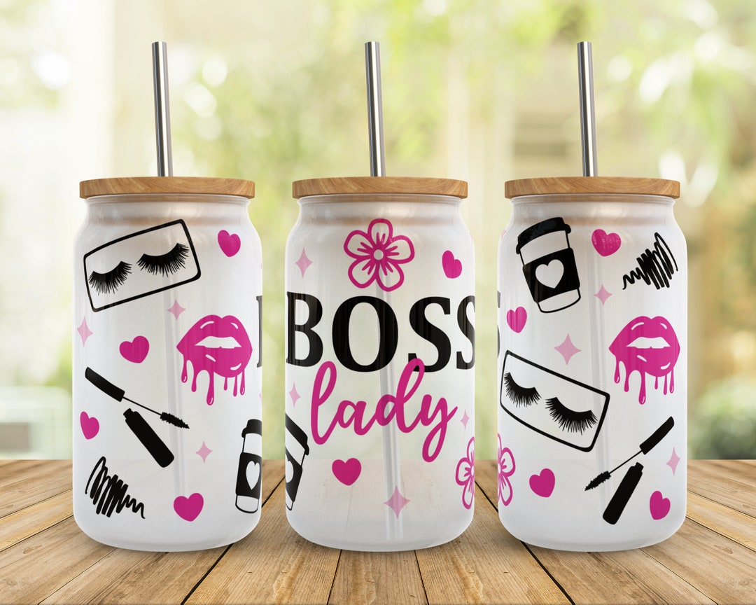 Boss Lady Libbey Glass Wrap SVG: 16oz Can Cup File (digital Download ...