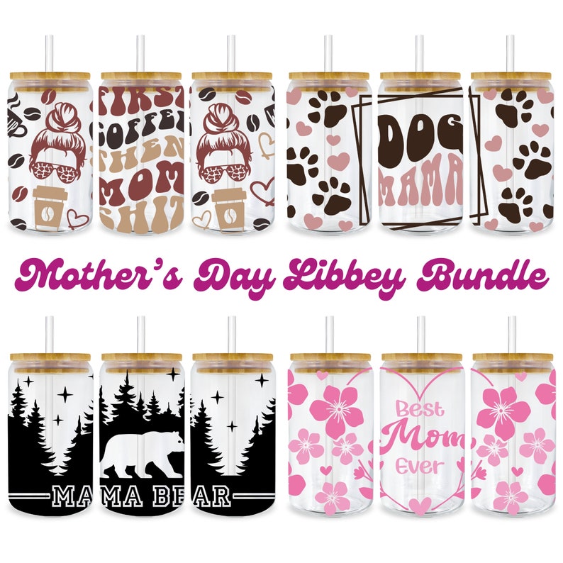 Mama Mom Life Libbey Glass Wrap SVG Bundle: Mother's Day (digital ...