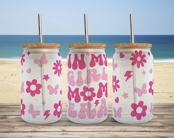 Mädchen Mom Era Libbey Glass Wrap SVG: 16 Unzen Can Cup Design (Digitaler Download)