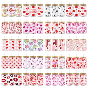 Valentines Day Svg Libbey Glass Can Wrap Svg Bundle, Funny Valentine Love XOXO 16 oz Libby Beer Can Full Wrap Cup svg files for Cricut, Png