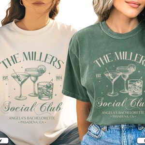 Custom Bachelorette Party Shirt, Personalized Name Social Club Comfort Colors T shirt, Vintage Luxury Bride Merch Tee, Old Money Party Gift Bild 8