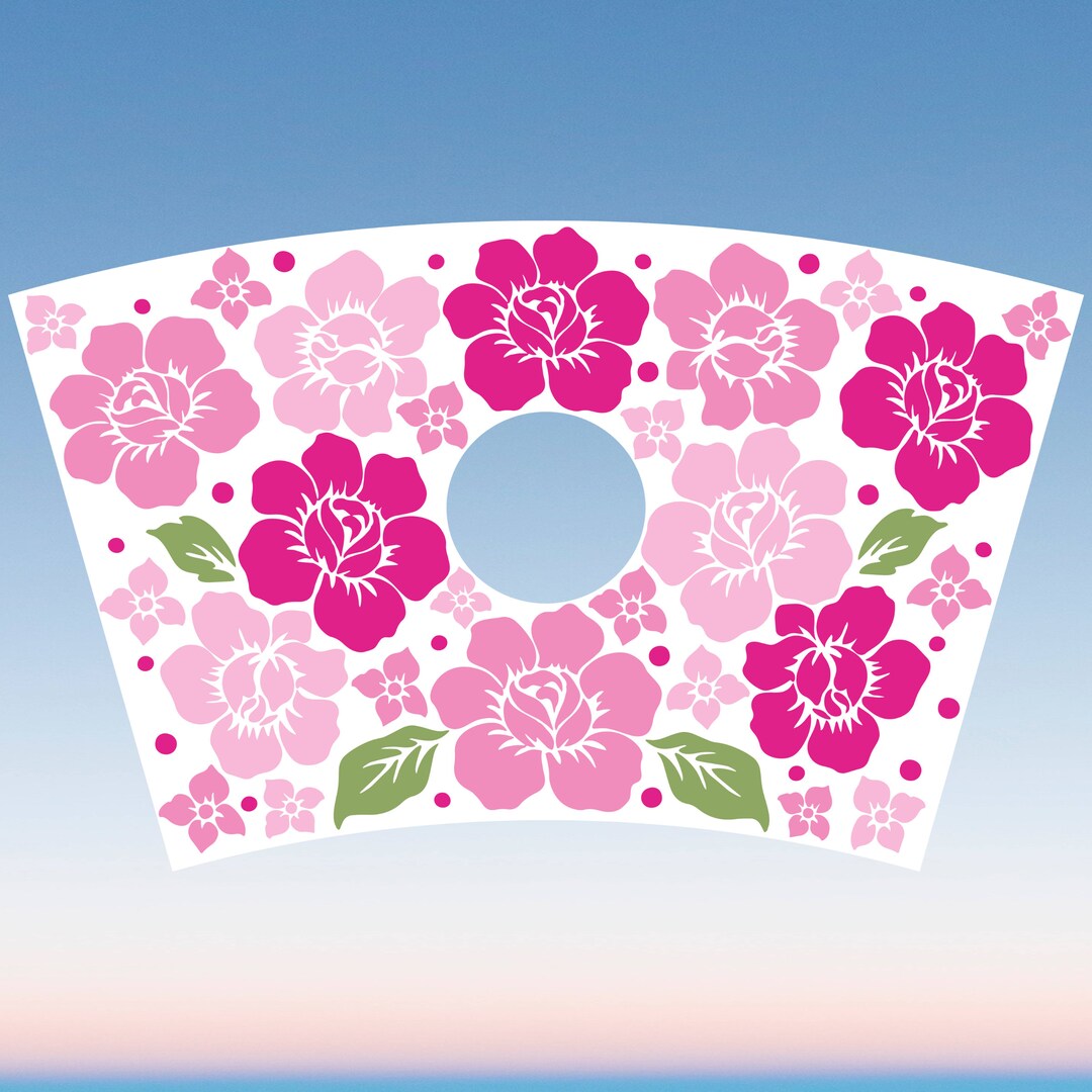 Pink Rose Svg Starbucks Cup Wrap Svg, Roses Spring Flower Floral 24oz ...