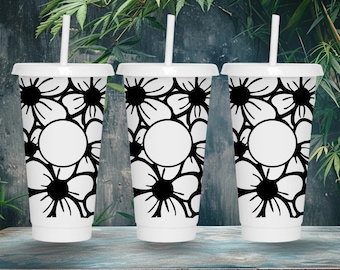 Floral Starbucks Cup SVG: Spring Flower Tumbler Wrap (Digital Download)