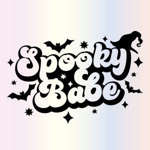 Spooky Babe SVG: Retro Witchy Halloween Clipart (Digital Download)