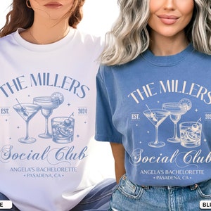 Custom Bachelorette Party Shirt, Personalized Name Social Club Comfort Colors T shirt, Vintage Luxury Bride Merch Tee, Old Money Party Gift Bild 2