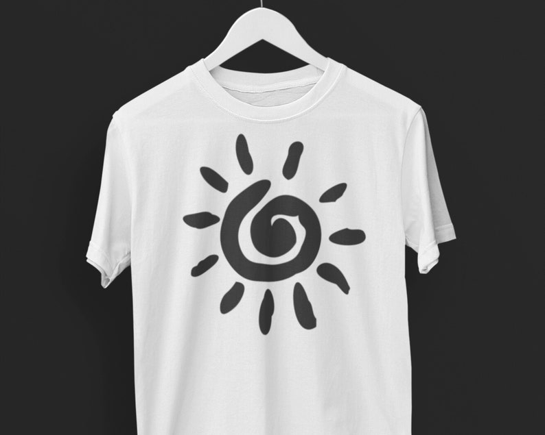 Spiral Sun Svg files for Cricut, Sunshine Summer Vibes Beach Boho Svg for Shirts, Sublimation Png Clipart Sticker, Instant Digital Download image 2