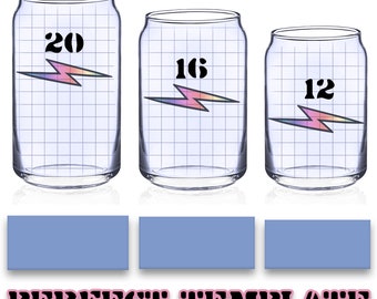 Bundle Svg de modèle d'emballage complet en verre Libbey, 12 oz 16 oz 20 oz canette de bière Libby modèle fichiers Svg pour Cricut, téléchargement numérique instantané