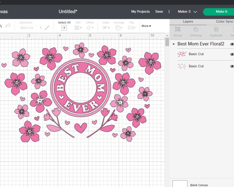 Best Mom Ever SVG Starbucks Cup Wrap Svg, Spring Floral Mothers Day 24oz Venti Cold Cup Full Wrap tumbler Svg files for Cricut, Download image 2