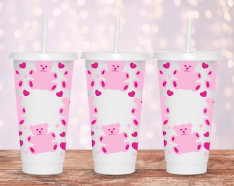 Teddy Bear Starbucks Cup Wrap SVG: Valentine's Day Venti Cold Cup (Digital Download)