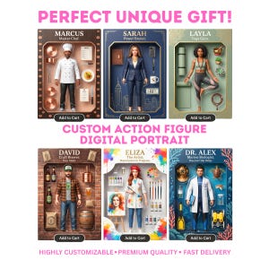 Custom Action Figure Photo, Personalized Doll Starter Pack Portrait, Funny Birthday Gift for him her,Cartoon Figure Toy Box Digital Download image 10