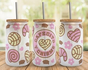 Cafecito Y Chisme SVG: Concha Pan Dulce Libbey Glasverpackung (Digitaler Download)