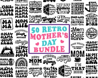 Retro Mom SVG Bundle: Mother's Day Designs (Digital Download)