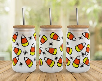 Halloween Candy Corn Libbey Glass Wrap SVG: 16oz Can Template (Digital Download)