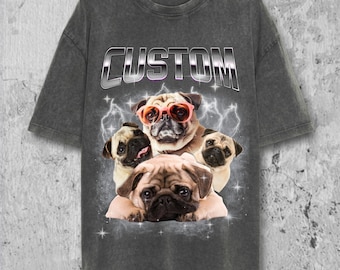 Custom Dog Bootleg Shirt, Pet Bootleg Rap TShirt, Comfort Colors Shirt, Vintage Personalized Dog Photo tee, Funny Dog Mom Gift for her him