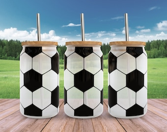 Soccer Ball Libbey Glass Wrap SVG: 16oz Can, Sports Game Day (Digital Download)