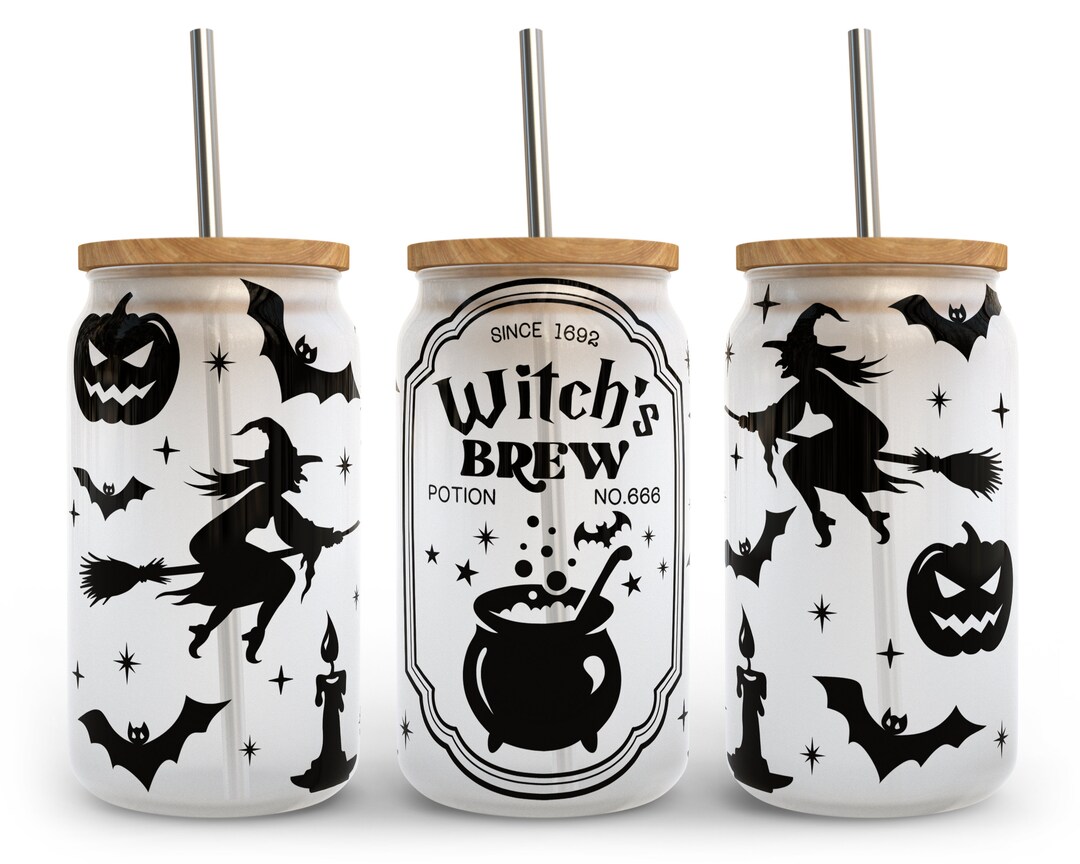 Witches Brew Libbey Glass Wrap SVG: Halloween Witchy Cup File (digital ...