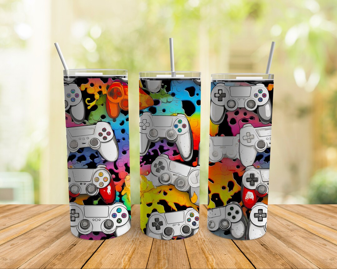 Game Controller Tumbler Wrap: 20 Oz Skinny Sublimation Design (digital ...