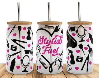 Archivo SVG de vaso de café de Hairstylist Fuel Libbey: Descarga digital