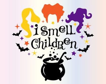 Ich rieche Kinder SVG-Dateien für Cricut, Hokus Pokus SVG Lustige Halloween Hexe Gruselige Svg für Shirts, Sublimation Png Clipart Sofort-Download