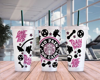 Fitness Starbucks Cup SVG: Gym Woman 24oz Tumbler Wrap (Digital Download)