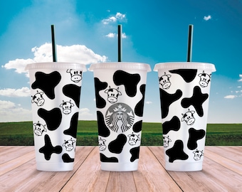 Cow Print Starbucks Cup Wrap SVG: Farmhouse Venti Cold Cup Decal (Digital Download)