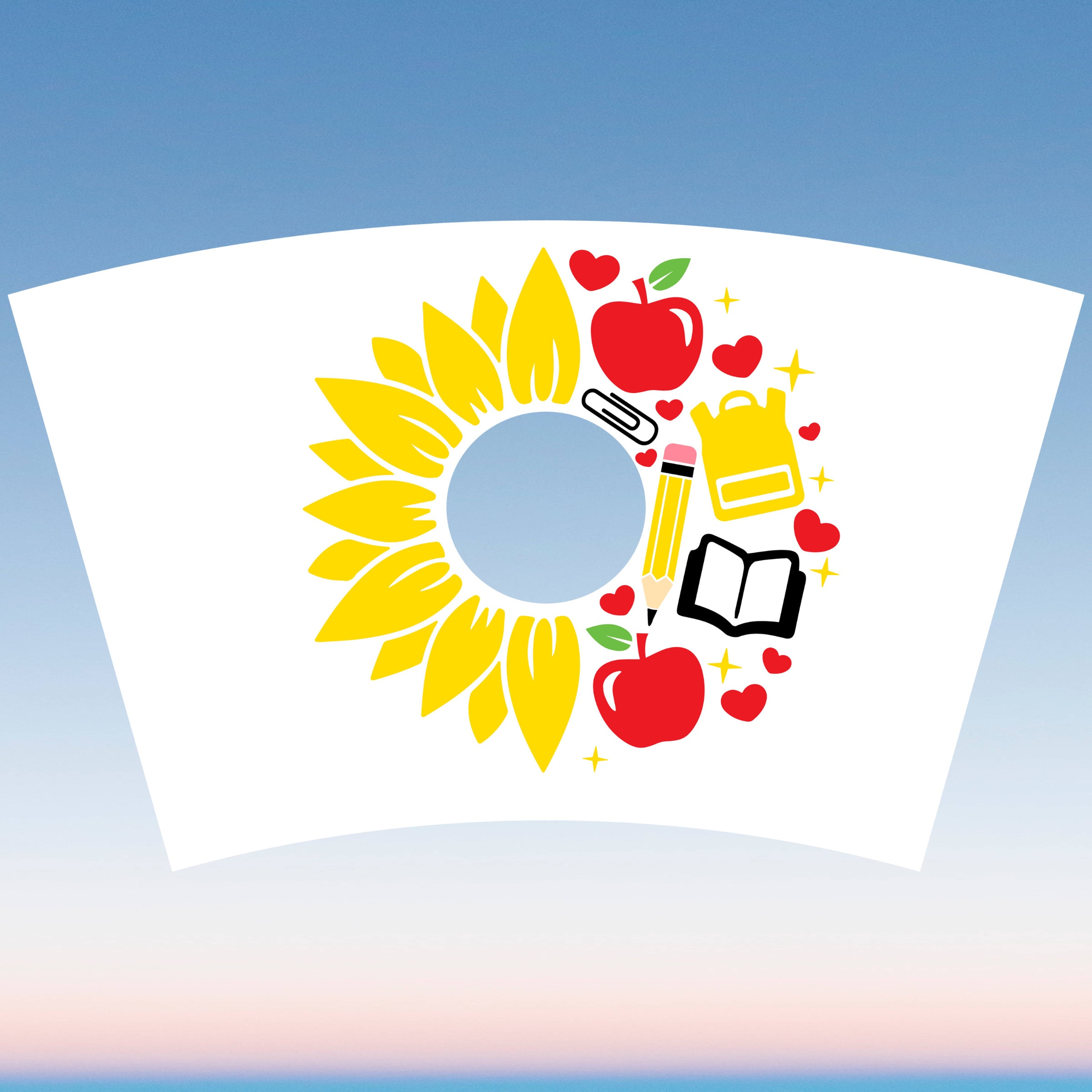 先生のひまわりスターバックスカップラップSVG：24オンスベンティ 