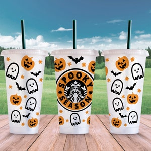 Spooky Season SVG Starbucks Cup Wrap Svg, Funny Halloween Ghost Pumpkin ...