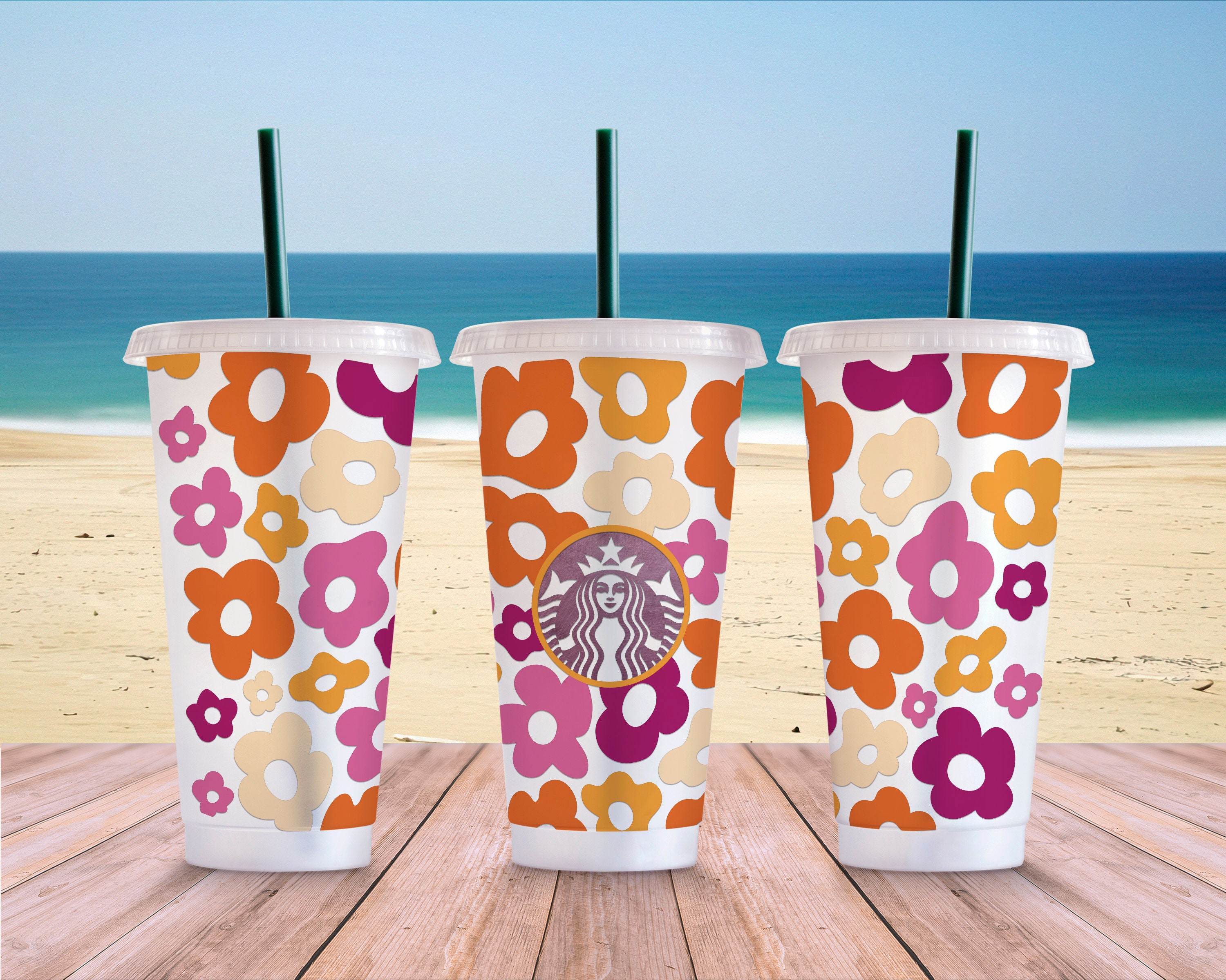 Personalised Clear Starbucks Cold Cup 24oz Daisy Wrap – Personalised By  Charlie And Me