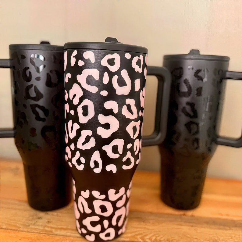 40 oz Tumbler Wrap Svg Leopard Print Svg, Cheetah Print 40oz Stanley Tumbler Cup Wrap Svg files for Cricut, Png, Instant Digital Download image 9