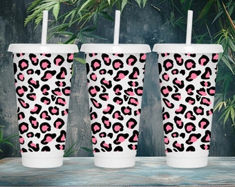 Cheetah Leopard Print Starbucks Cup Svg: 24oz Venti Cold Cup Wrap (Digital Download)